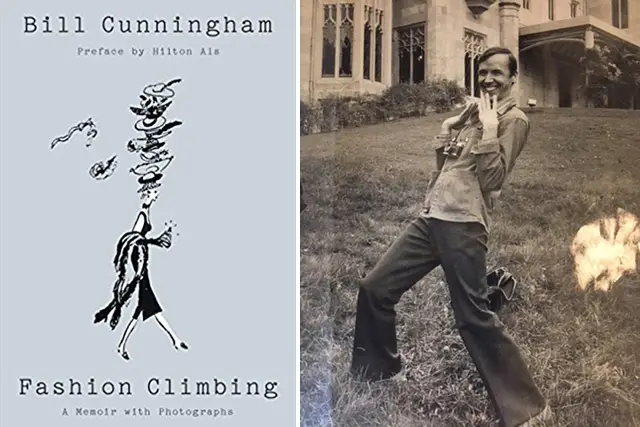 Memoir cover; Bill Cunningham with camera, October 1974